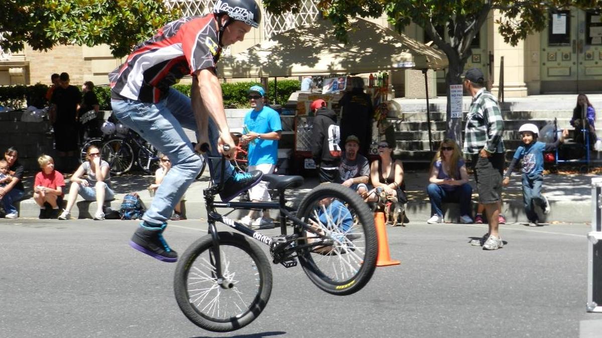 Jared Eberwein of the BMX Pros Trick Team will show off his skills at the Family Cycling Festival on Saturday, May 18, in downtown Modesto.