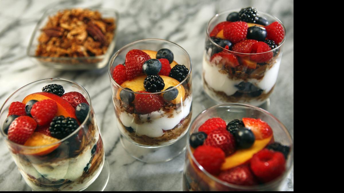 
Combine granola in layers with plain yogurt and fresh fruit for a morning parfait
