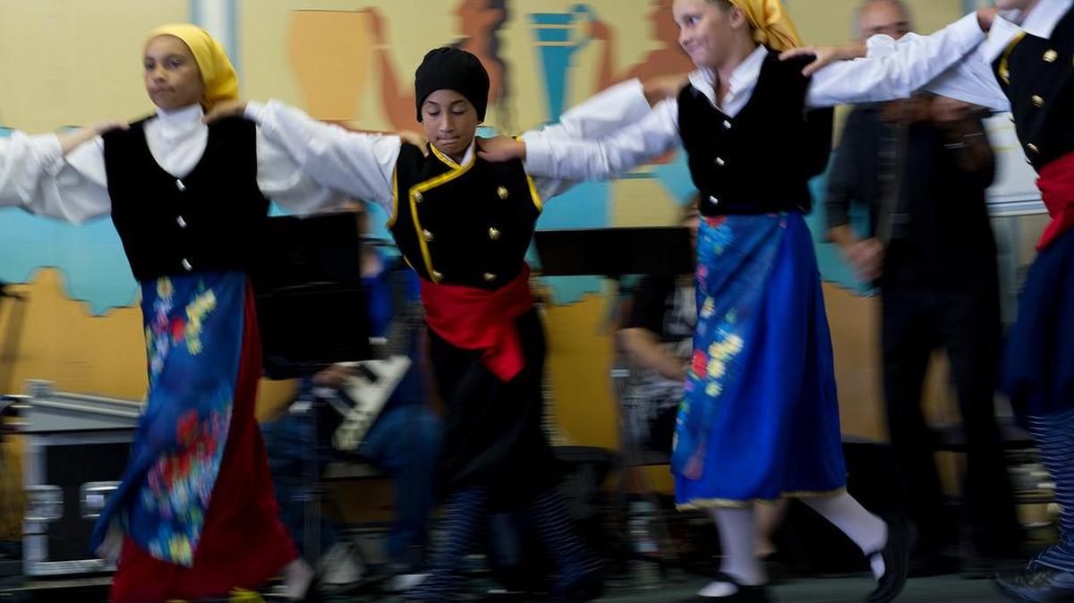 
Members of the Oli Mazi dance team perform during the 2013 Greek Food Festival at the Annunciation Greek Orthodox Church in Modesto.
