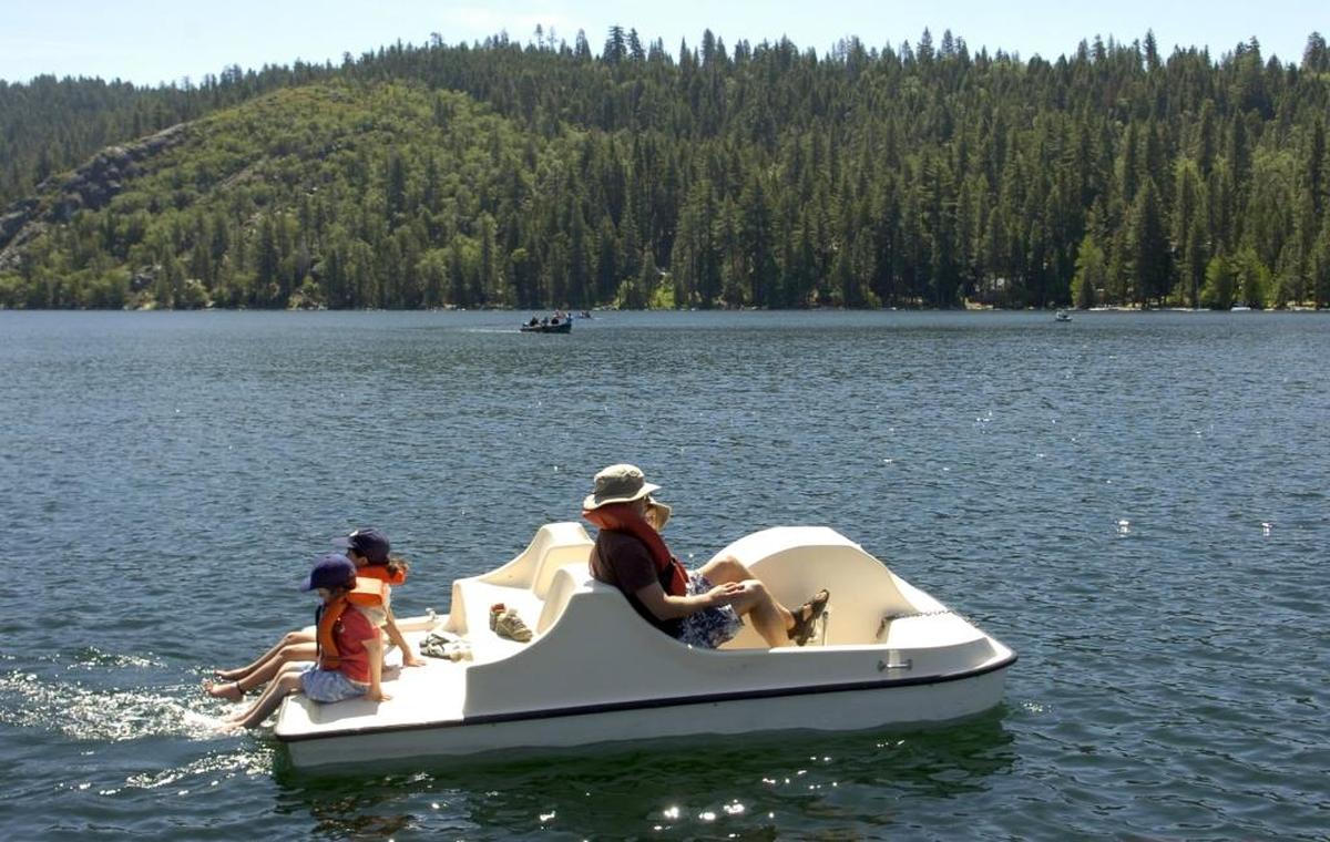 Paddle boats are available at Pinecrest lake.