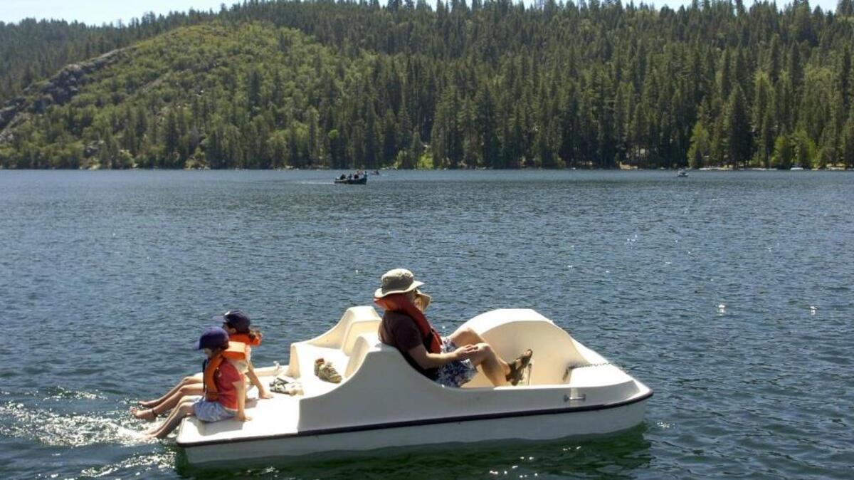 Paddle boats are available at Pinecrest lake.