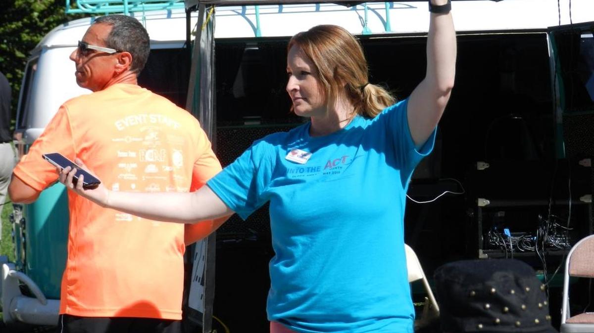 Kim Viviano of the Healthy Aging Association gets into last year’s Zumba dancing.