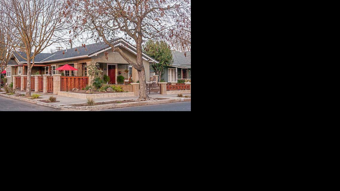 
Diane Cushway’s Craftsman-inspired, drought-tolerant yard at the corner of West Morris and Lottie avenues was selected as Modesto Garden Club’s February Garden of the Month. 
