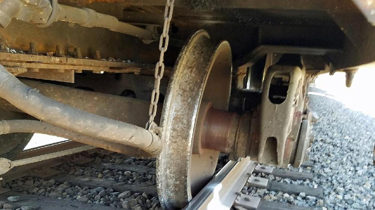 The wheel of a train slid inward on its axle and came off a Union Pacific track near Salida, California, on Monday, July 10, 2017, according to Fire Captain Joe Rizotto of the Salida Fire Protection District. It caused damage to the tracks along Salida Boulevard at the intersections of Kiernan and Broadway avenues.