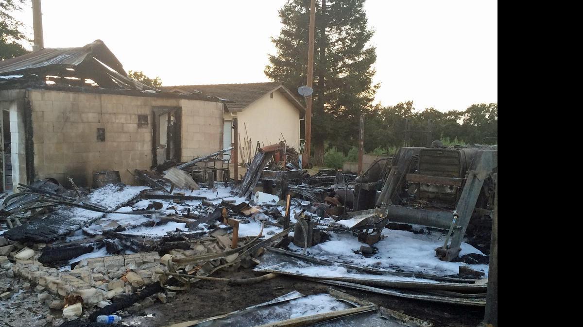 
A fire in the 9300 block of Creekside Lane west of Waterford, destroyed a shop, according to the Stanislaus Consolidated Fire Protection District. Damage was estimated at $100,000. 
