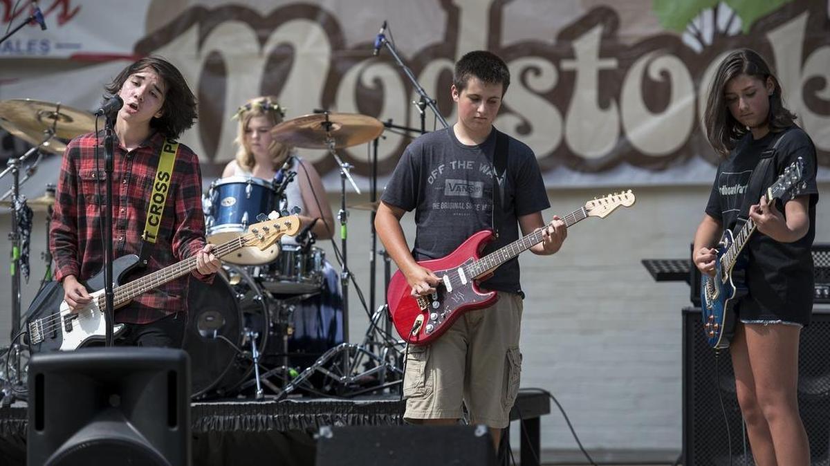 
Cardboard Party performs during Modstock at Graceada Park’s Mancini Bowl in Modesto on Sunday.
