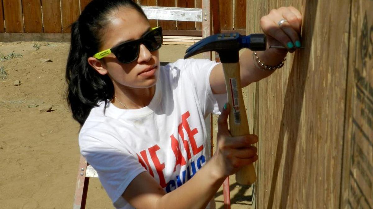 
Jaspreet Basra and other members of the region's Sikh community work Saturday with other Habitat for Humanity volunteers to build a four-bedroom home on Signature Court in Modesto. 
