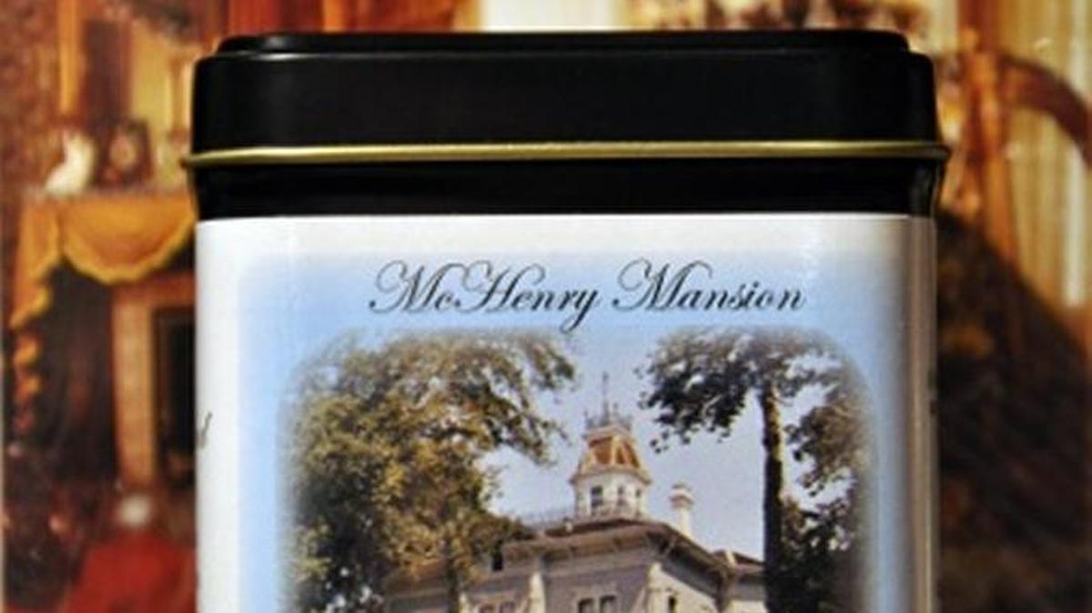 Matilda’s Tea – Mansion Blend comes packaged in a canister featuring the McHenry Mansion.