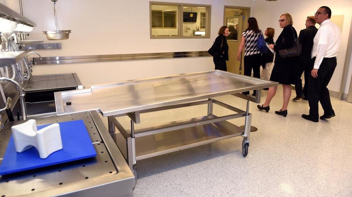 
People tour the new Stanislaus County Coroner’s Office on Tuesday, Oct. 6, 2015, in Modesto. County officials had a presentation and gave tours to show off their new state-of-the-art facility.
