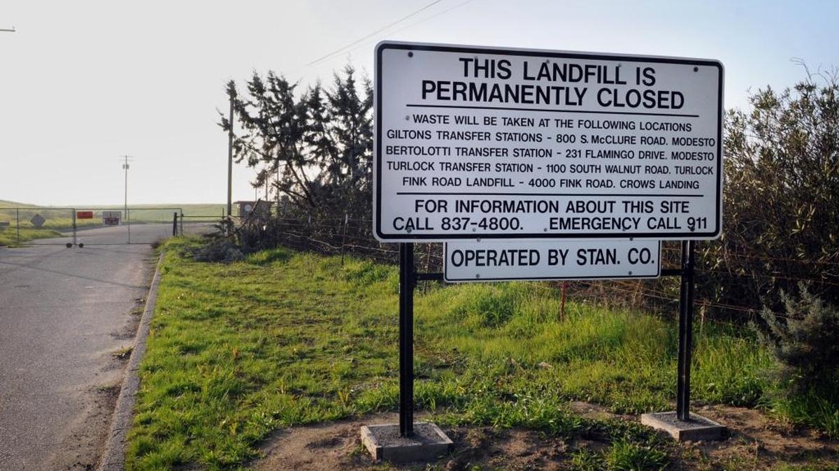 State water officials are worried that toxic underground water from the Geer Road landfill is moving toward the Tuolumne River. The gates are locked and the entrance of the landfill is permanently closed, Thursday afternoon.