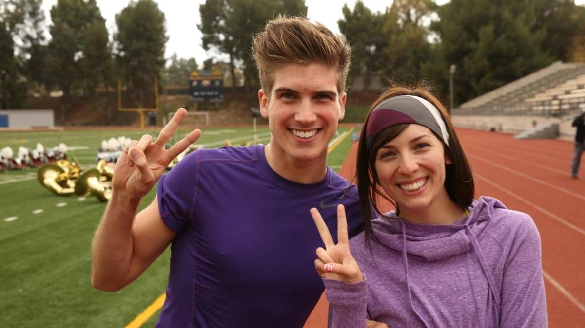 Meghan Camarena, right, is pictured with Joey Graceffa before their 2014 stint on “The Amazing Race.” Camarena will host a new Disney XD show, “Polaris Primetime,” and Graceffa will be part of the cast.