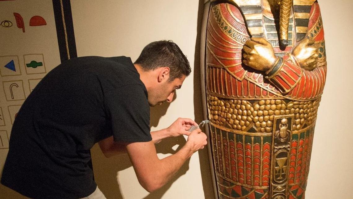 
In this 2015 file photo, Seri Mitri checks a lock in the King Tut’s Treasure room at Escape Modesto in downtown Modesto.
