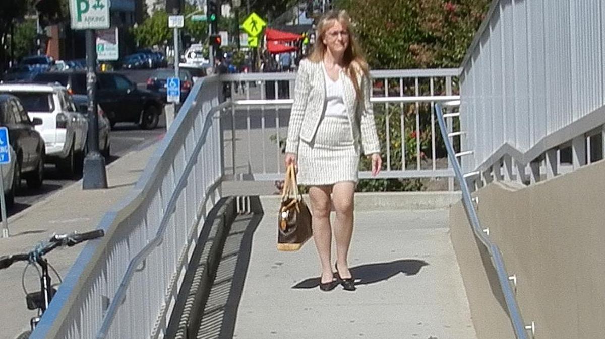 
Michelle Jorden, a neuropathologist at Santa Clara County Medical Services, leaves the Stanislaus County Courtroom after testifying in the Martin Martinez preliminary hearing in Modesto on Monday.
