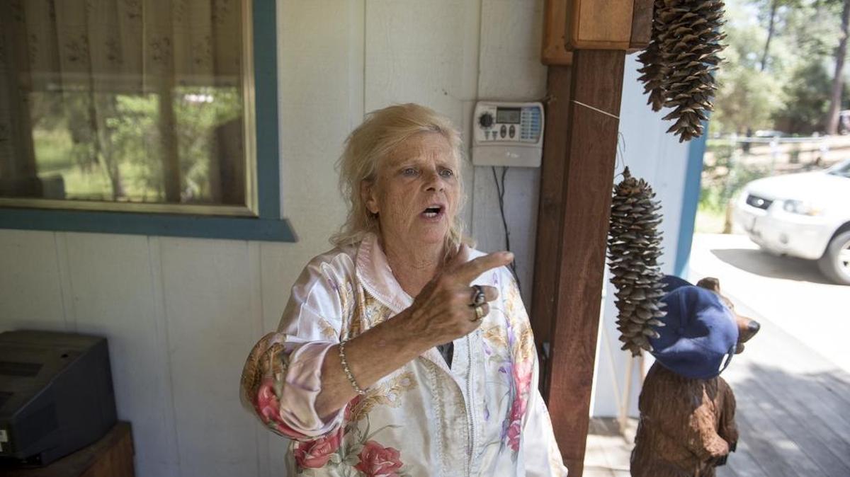Hannelore Anderson, 74, says her Groveland home was taken over by squatters who took advantage of her. Attorney Joyce Gandelman of the Senior Law Project in Modesto sought an elder abuse restraining order in Tuolumne Superior Court last week. A judge granted the order May 18 and deputies served it Wednesday to oust the tenants.