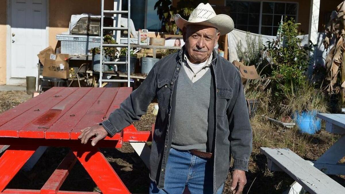 Felipe Ruelas, shown here at his home in Hughson on Tuesday morning, Dec. 29, 2015, has been threatened with losing his home’s electricity because renters at another property owned by the Ruelas family in Modesto ran up an estimated $23,000 bill with a marijuana grow.