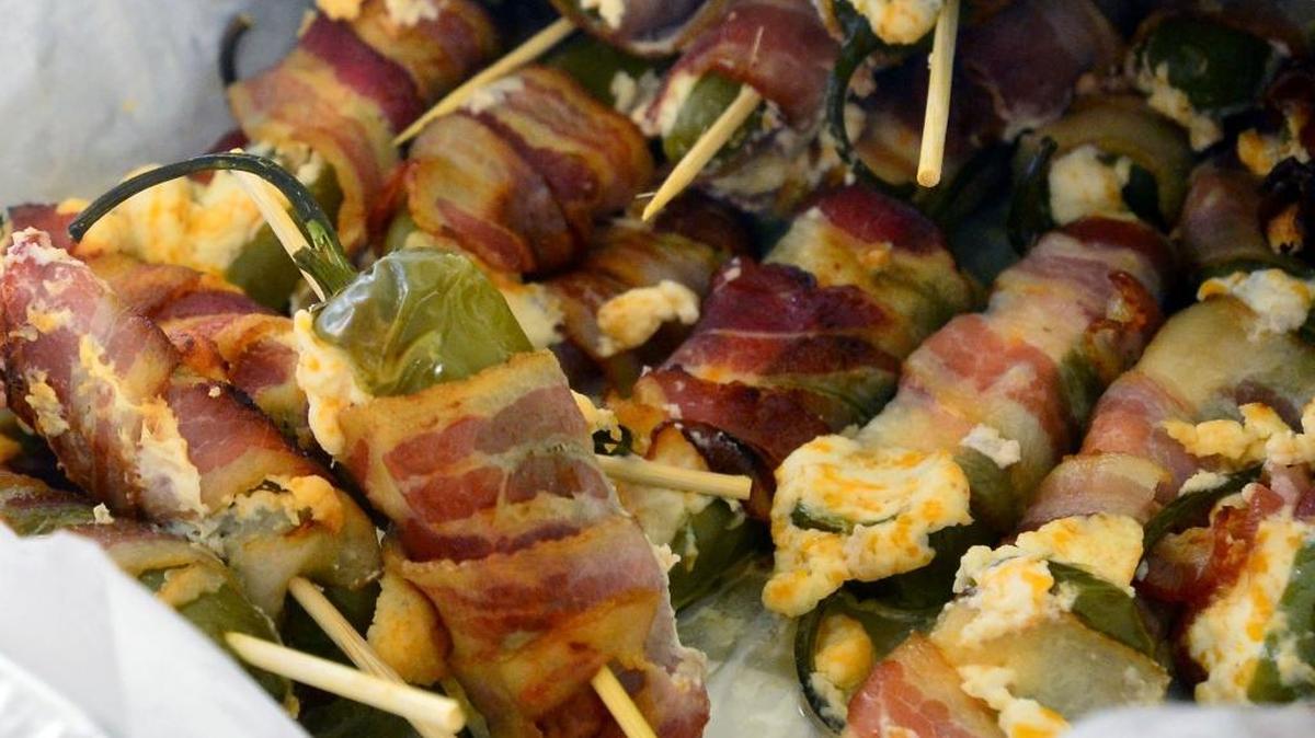Bacon-wrapped jalapeños at Baconfest at Dell’Osso Family Farm in Lathrop California on June 18, 2016.