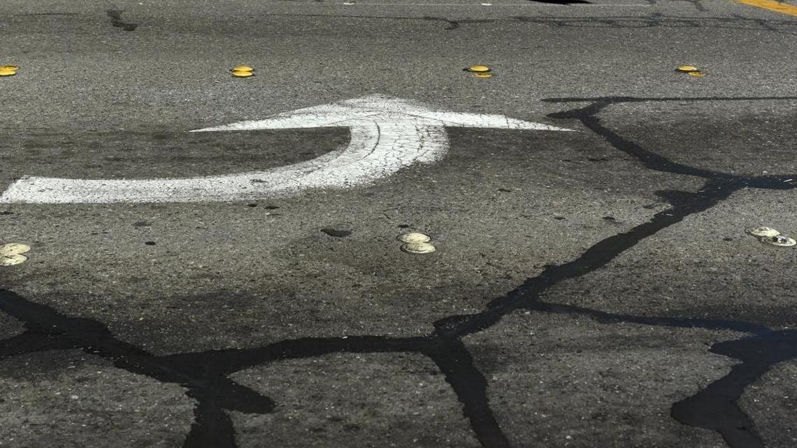 Tully Road in Modesto, Calif., shows repaired cracks, as seen Friday afternoon, July 22, 2016. If passed in November, proceeds from a road tax would help fix and improve streets throughout Stanislaus County.