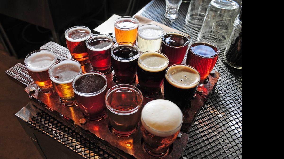 
Beer samples are seen at Dust Bowl Brewing in Turlock.
