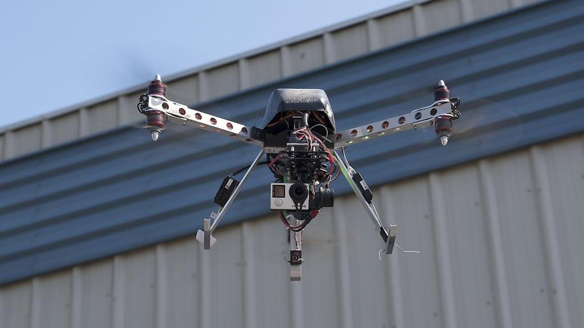 Drone For Hire owner Thomas Davis demonstrates his custom engineered drone in Modesto.