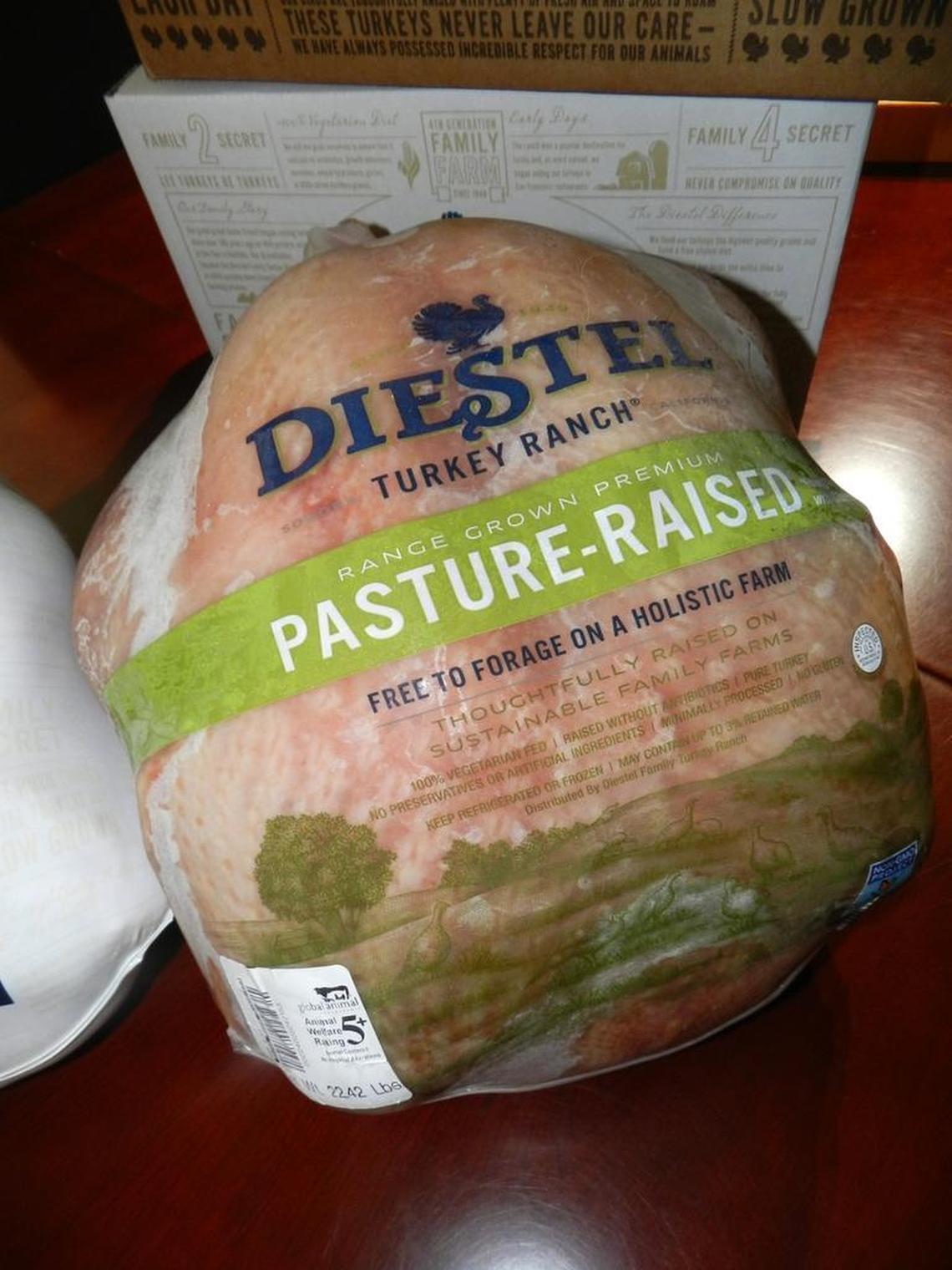 A pasture-raised turkey from Diestel Family Ranch near Sonora.