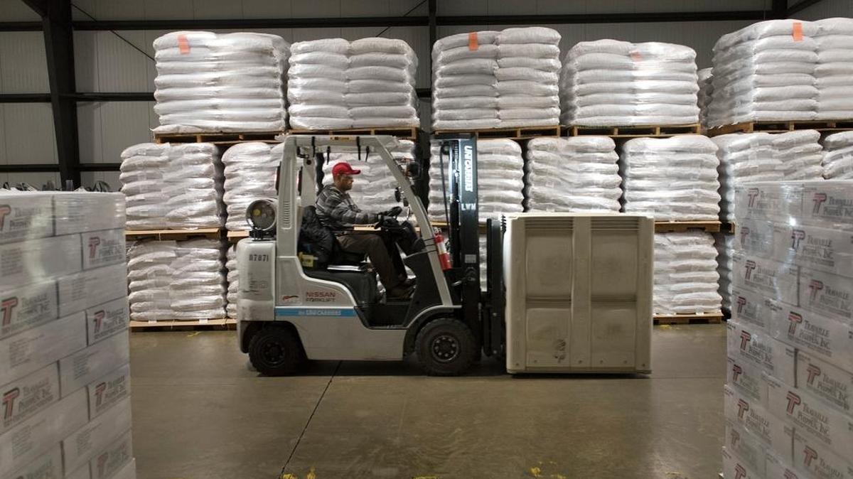 Almonds are stored Thursday, April 14, 2016, at Travaille and Phippen Inc. in Ripon.