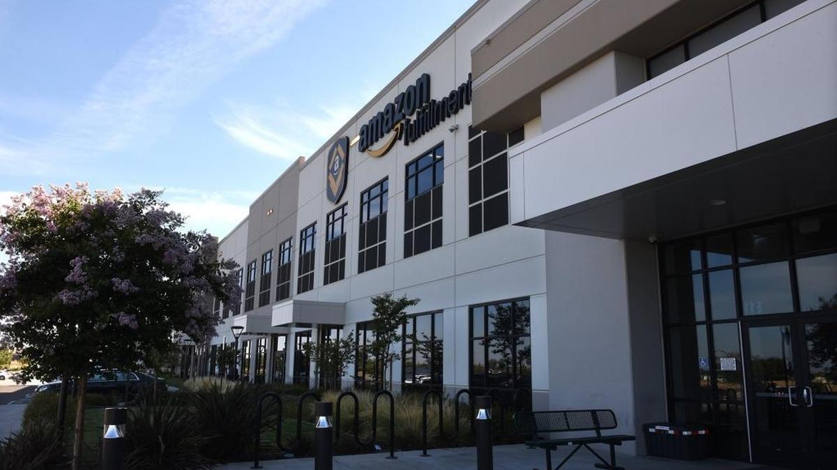 The Amazon Fulfillment Center is shown in Patterson, Calif.