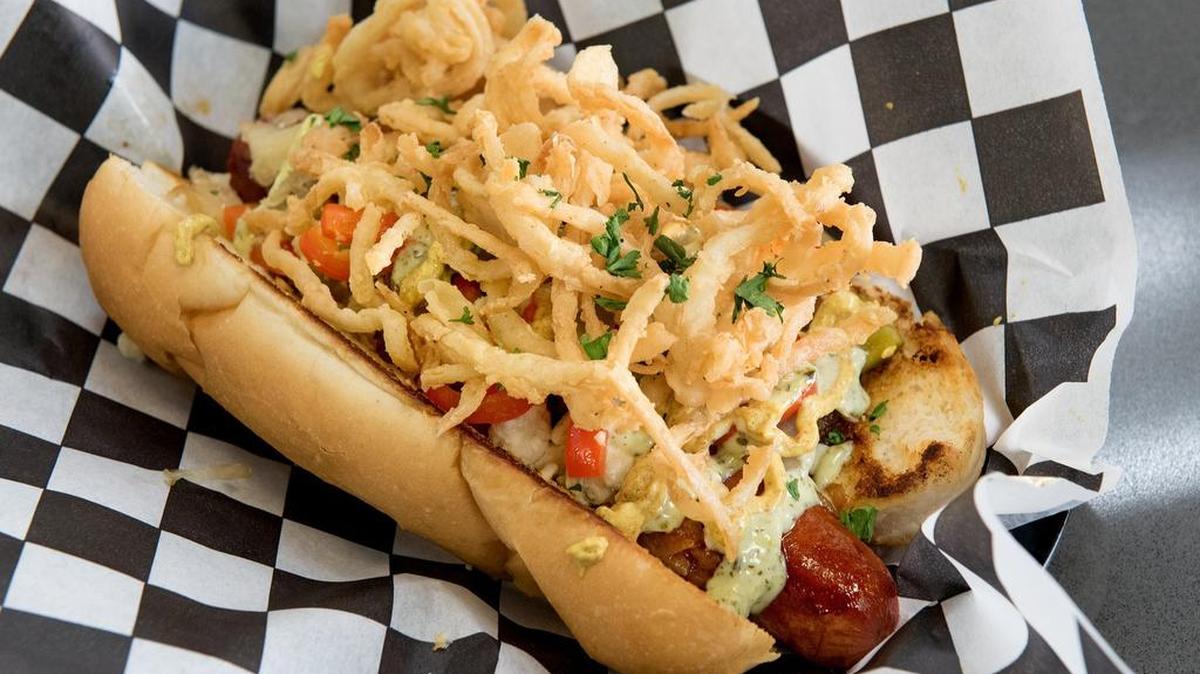 Graffiti Dog gourmet hot dog at Graffiti Dogs restaurant in Modesto, Calif., on Thursday, September 6, 2018.