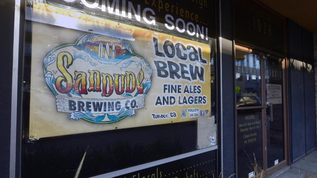 Sandude, a Turlock-based craft beer venture that started four years ago, will open a tasting room around Feb. 1 on 11th Street in downtown Modesto, seen here on Wednesday, Dec. 23, 2015.