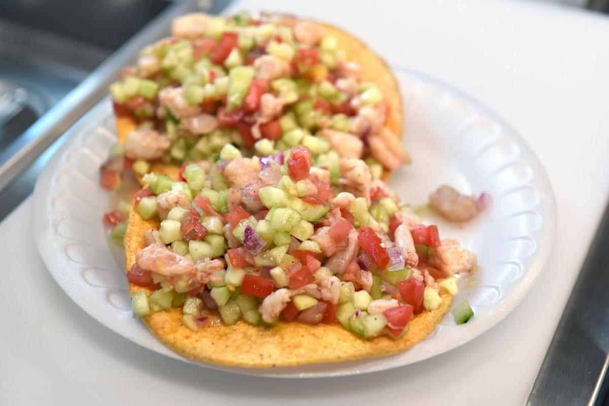 Shrimp ceviche tostadas at Sinaloense Mariscos & Taqueria food truck are pictured on Thursday August 2, 2018 in Salida, Calif.