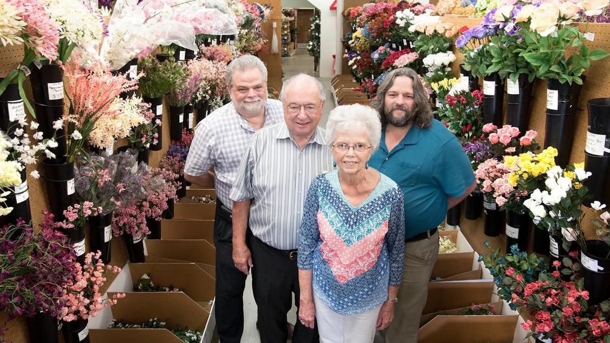 After six decades in the flower and floral supply business the Simi family is retiring and closing Simi Floral Supply on McHenry Avenue in Modesto, Calif., on August 24, 2018. Pictured are Gail, Ron, Richard, right, and and Robert Simi left.