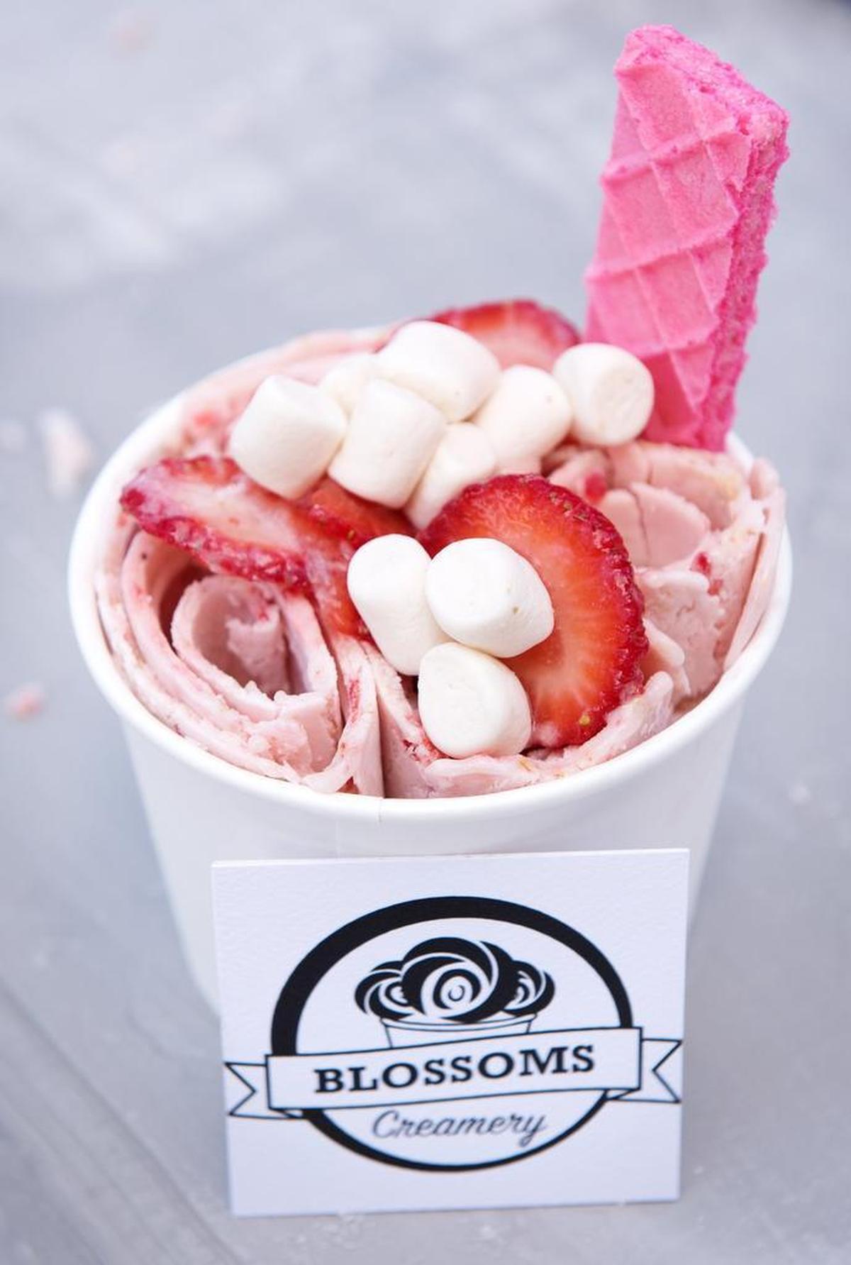 Blossoms Creamery specializes in rolled ice cream in Modesto, Calif., on Tuesday, Oct. 2, 2018.
