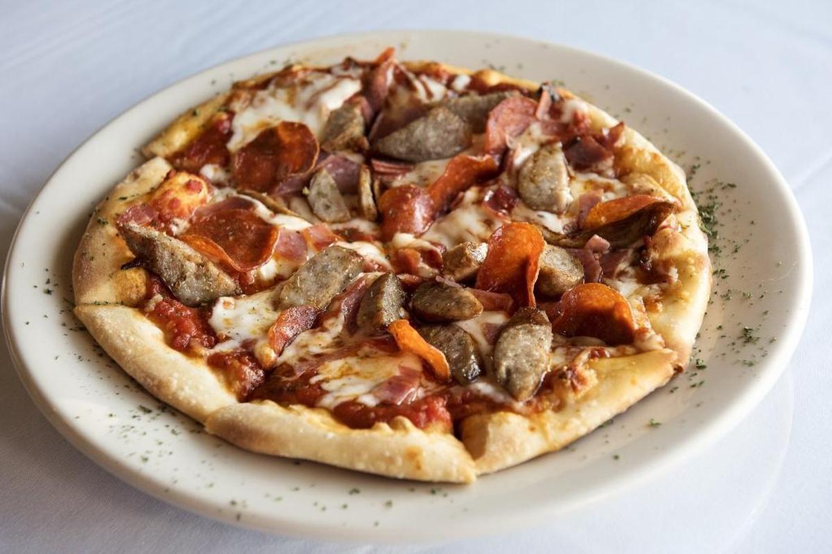 Carnivore pizza at Pastas Pronto on Fourth Street in Ceres on Friday, Feb. 23, 2018.