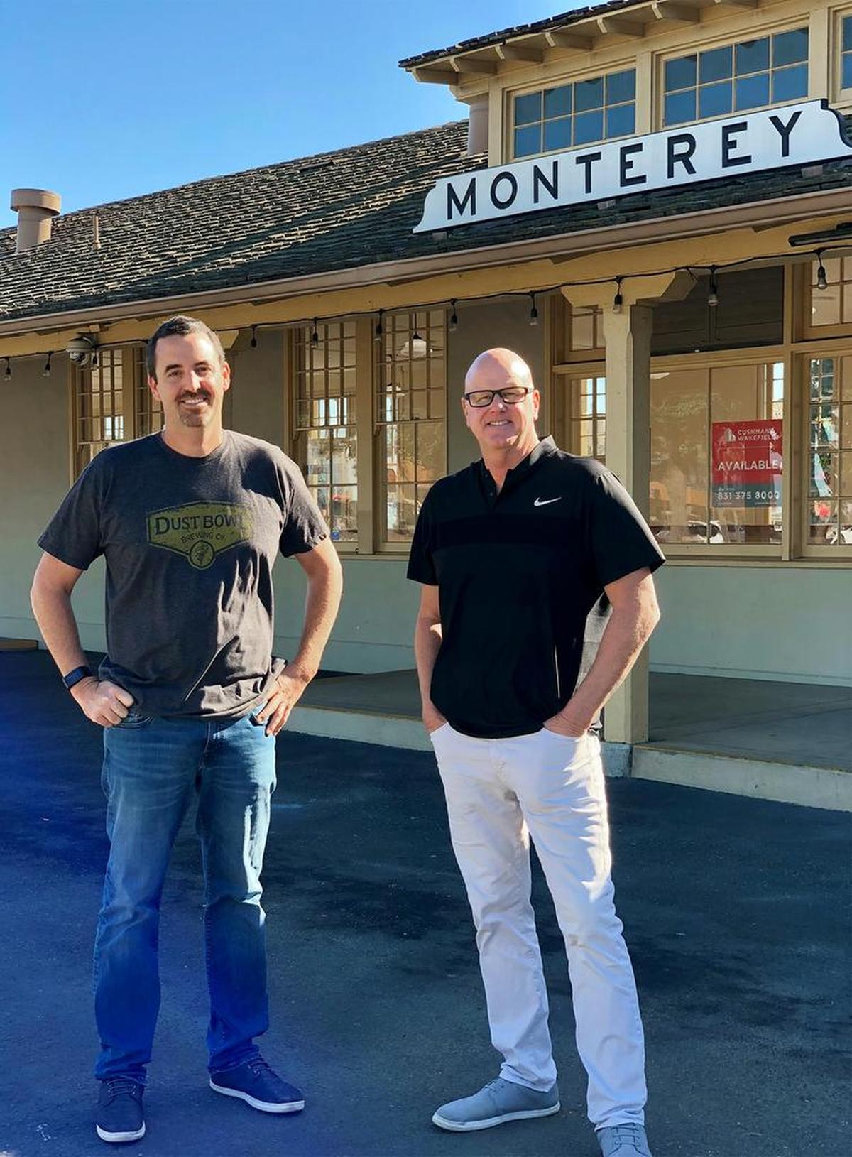Dust Bowl Brewing Company is expanding to a third locatin, this time in Monterey, Calif. Brewery owners Brett Honore (left) and Brett Tate are pictured in front of their new Monterey location.