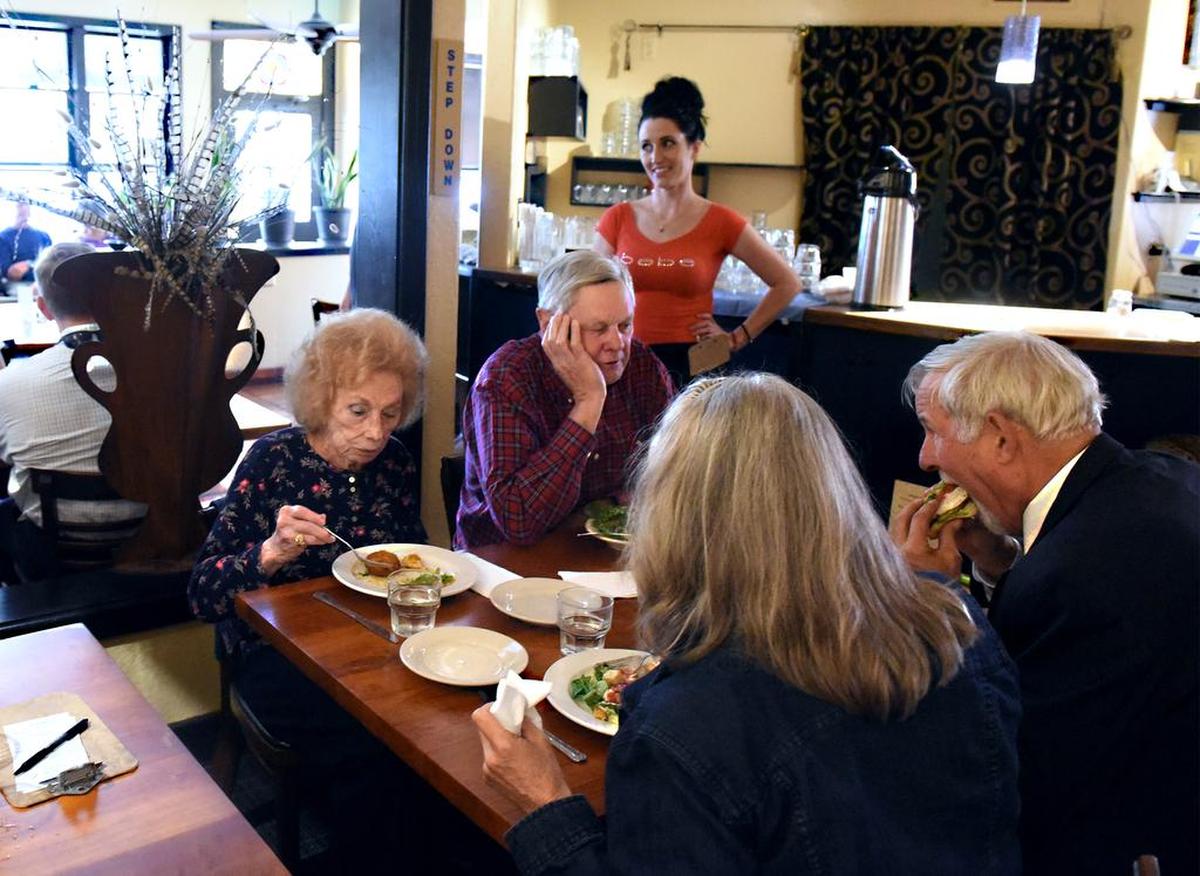 Patrons dine on Wednesday afternoon October 10, 2018 at Harvest Moon in downtown Modesto, Calif. The restaurant is shuttering most of its dinner service and will expand their breakfast service.
