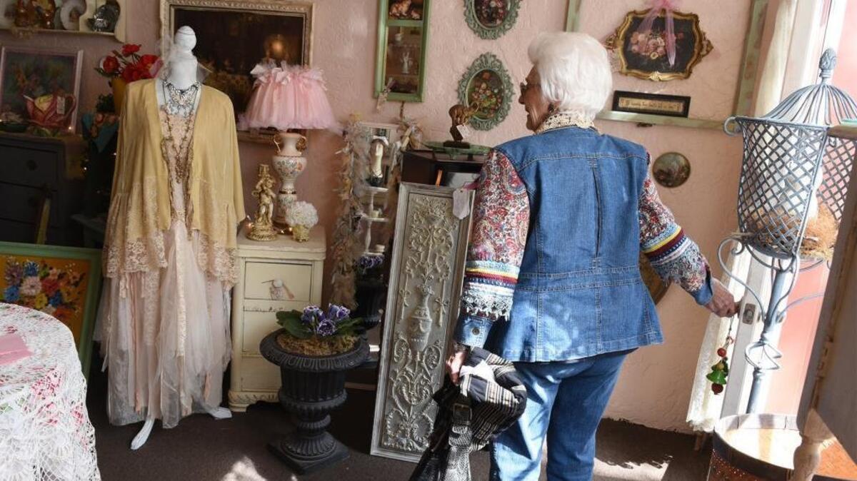 Joanne Miller enters The Little Jewel in downtown Modesto on Tuesday. The business has recently expanded to include additional space on K Street.