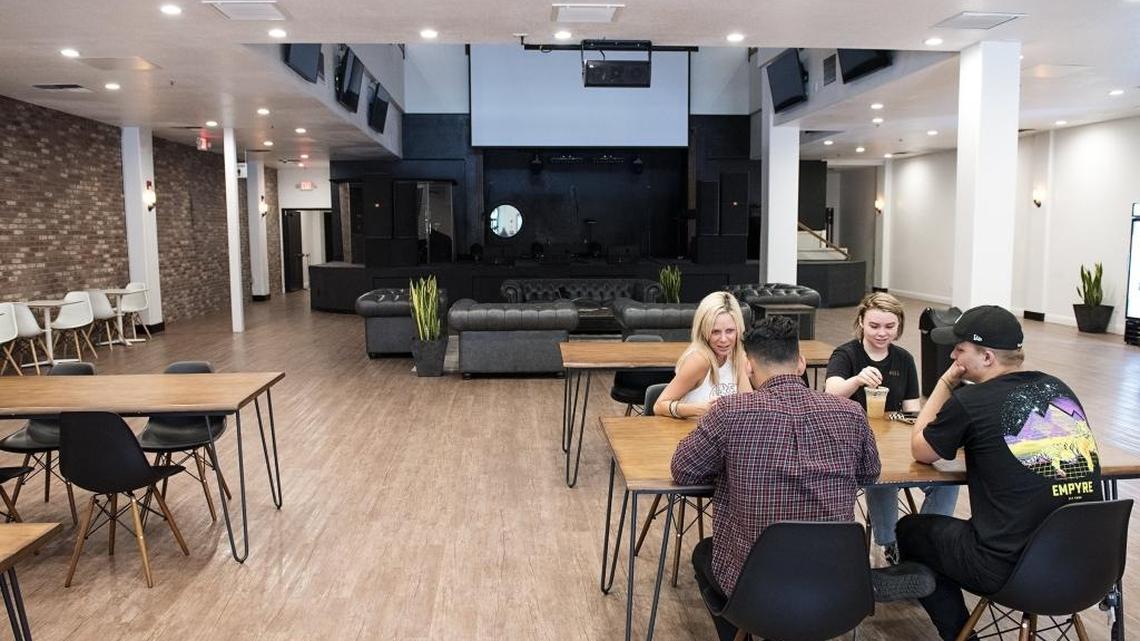 Employees take a break at the Heart & Soul Coffee house in Modesto, Calif., on Thursday, September 28, 2017. The coffee house opens Oct. 9.