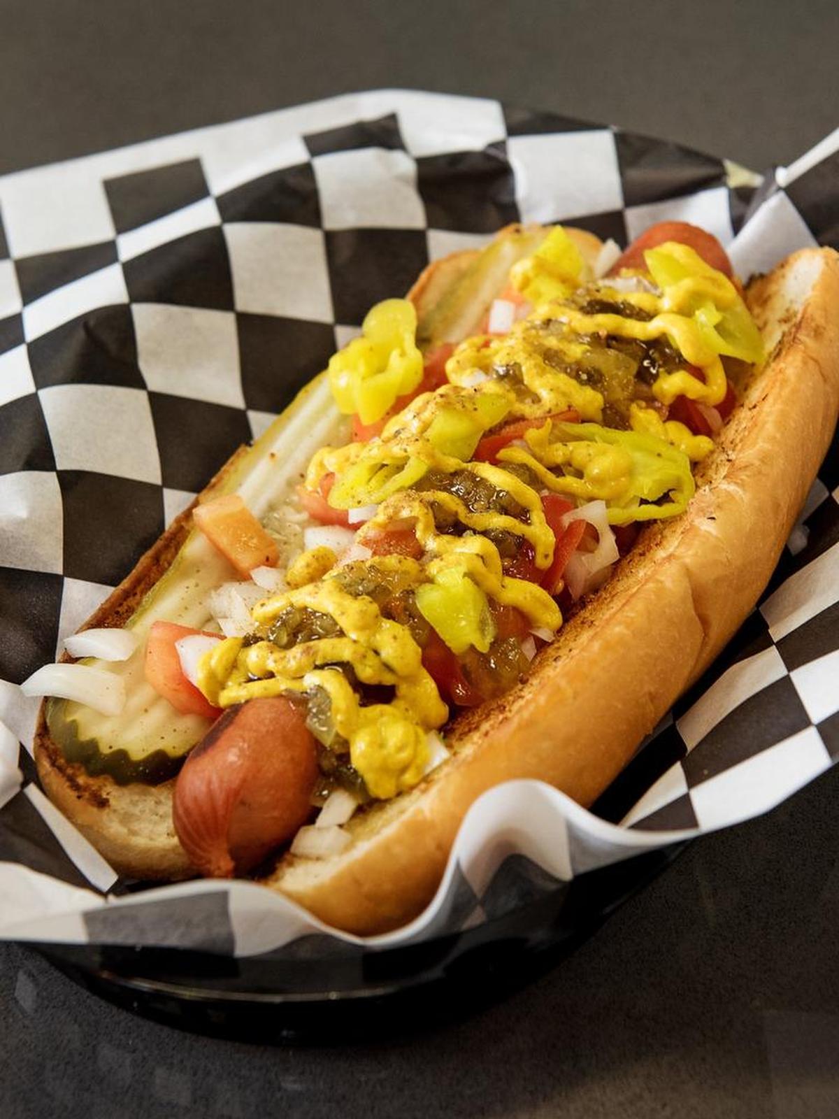T-Bird Dog gourmet hot dog at Graffiti Dogs restaurant in Modesto, Calif., on Thursday, September 6, 2018.