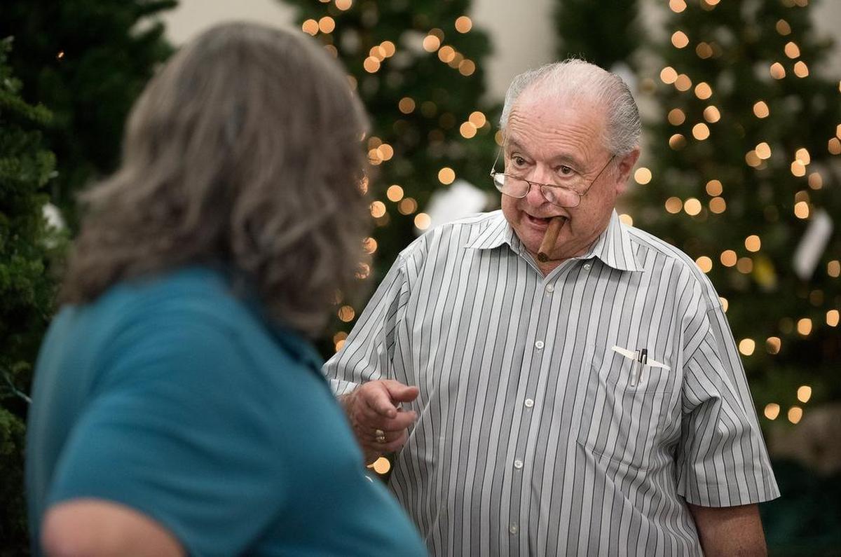 Ron Simi talks with his son Richard, at Simi Floral Supply in Modesto, Calif., on August 24, 2018. After six decades in the flower and floral supply business the Simi family is retiring and closing the McHenry Avenue store.