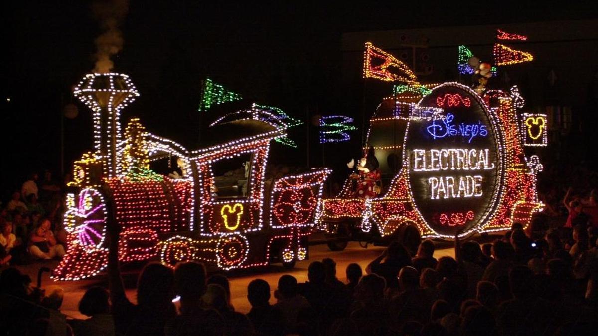 The dazzling and colorful “Disney's Electrical Parade” in a 2001 file image. The 45-year-old nighttime parade returned this year.