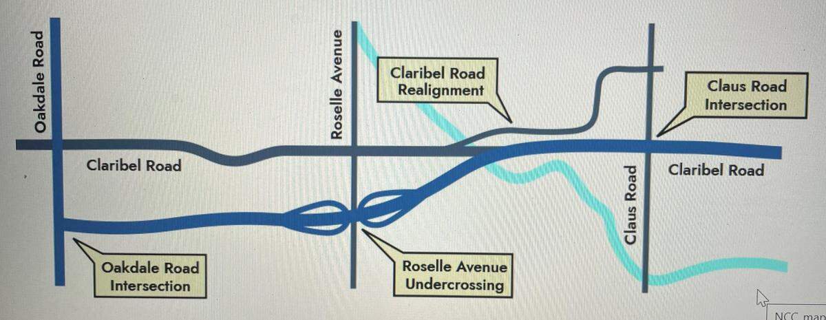Phase 1 of the North County Corridor will run generally south of the current Claribel Road between Oakdale and Claus roads, near Modesto CA.