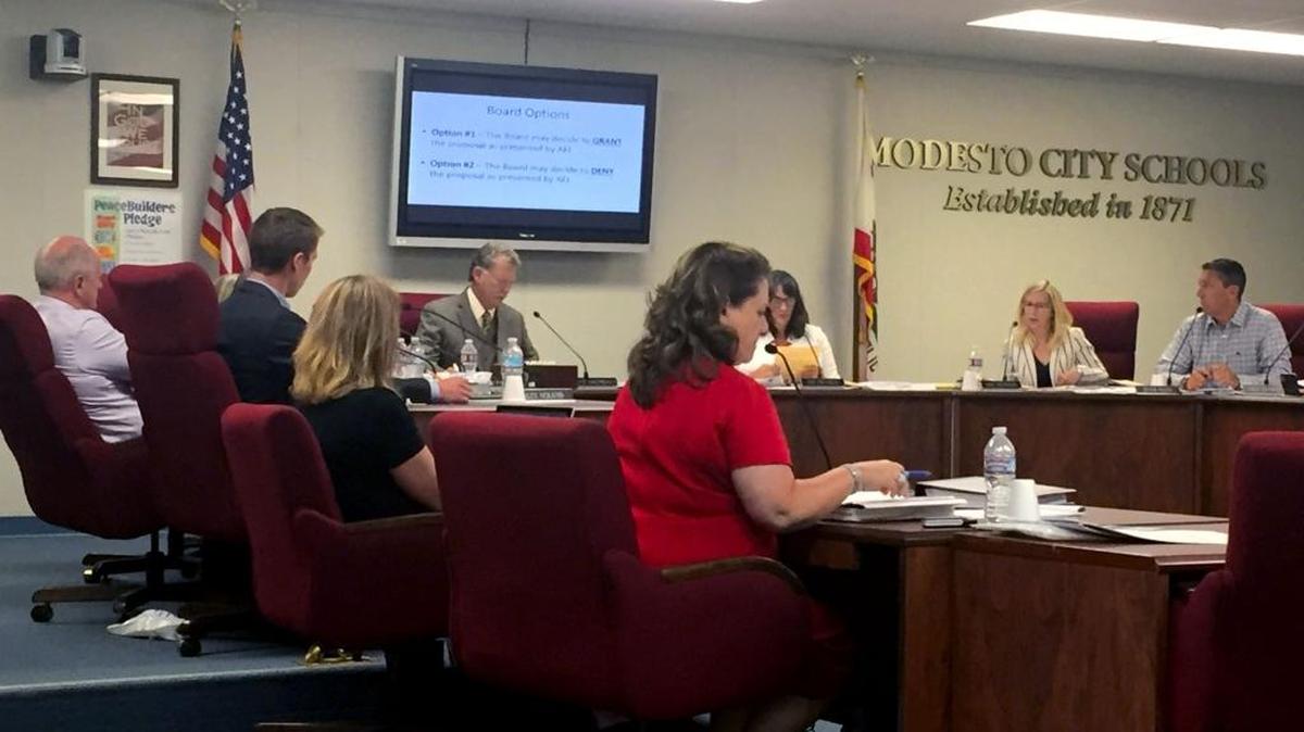 Modesto City School Board members vote to deny the 10-point plan of African American advocates on May 31, 2016, citing policy conflicts and saying the district is doing many of its proposals already.