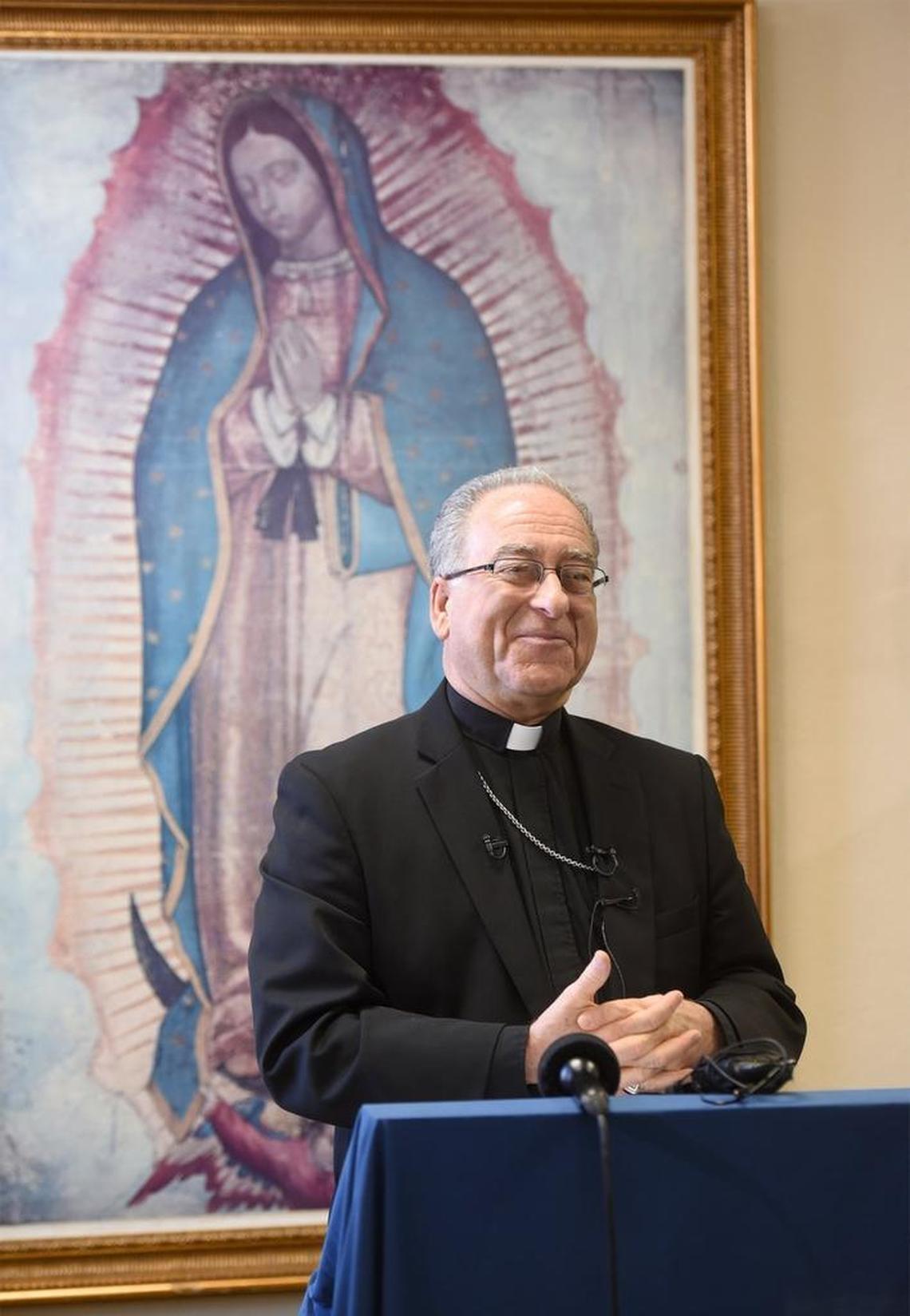 Myron Cotta, the new Bishop of Stockton is pictured Tuesday morning, January 23, 2018 at a press conference at the Diocese of Stockton, Ryan Center. Cotta was born of Portuguese heritage in the Merced County community of Dos Palos. He served as Vicar General in the Diocese of Fresno where he was a priest and most recently served as Auxiliary Bishop in the Diocese of Sacramento.