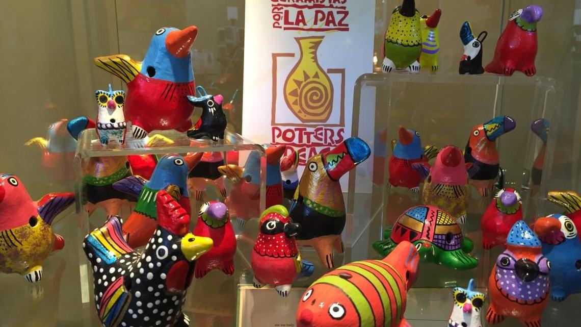 Handcrafted in Nicaragua, these fun and colorful whistles come in three sizes and in a variety of whimsical animal shapes. Sales raise money for Potters for Peace.