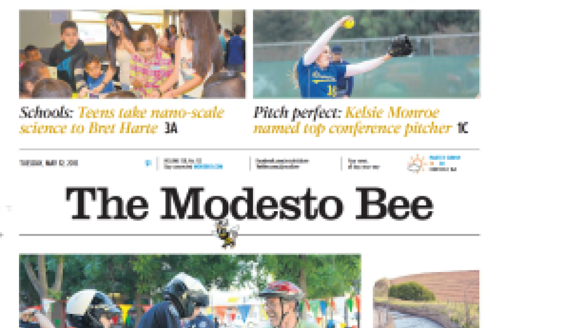 
The Modesto Bee cover on Tuesday, May 12, 2015
