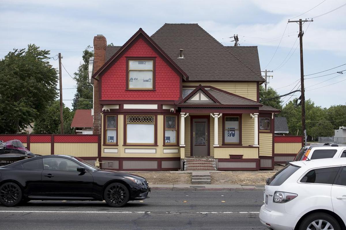 Queen Anne style Victorian on the corner of West Orangeburg and Tully Road in Modesto, Calif., in 2017.