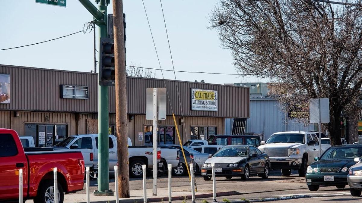Some businesses in the 400 block of Kansas Avenue in Modesto would be razed in connection with a Highway 132 bypass.