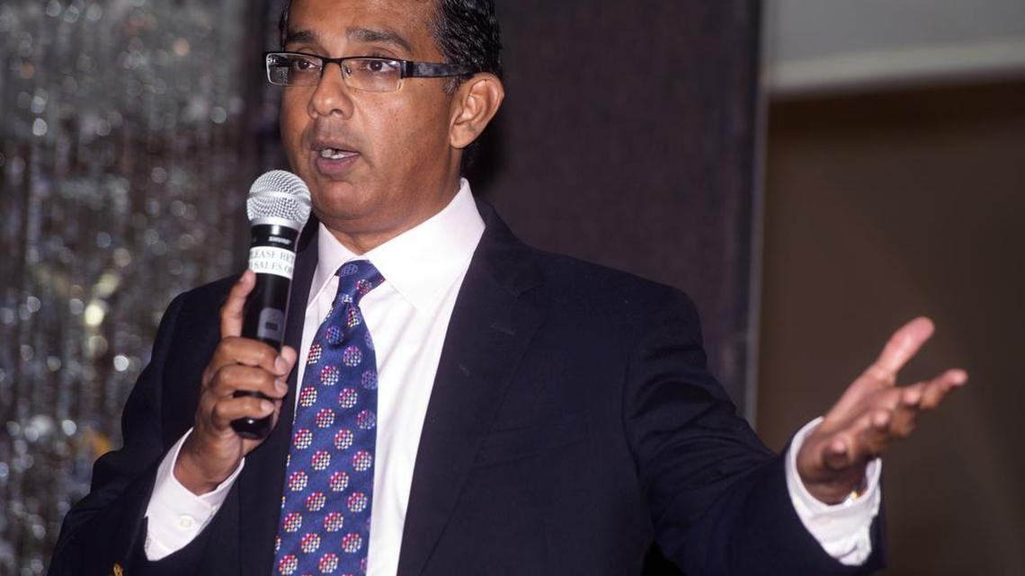 
Dinesh D’Souza speaks at Modesto Republican Women Federated’s annual Ronald Regan fundraiser Saturday night at The Seasons in Modesto.
