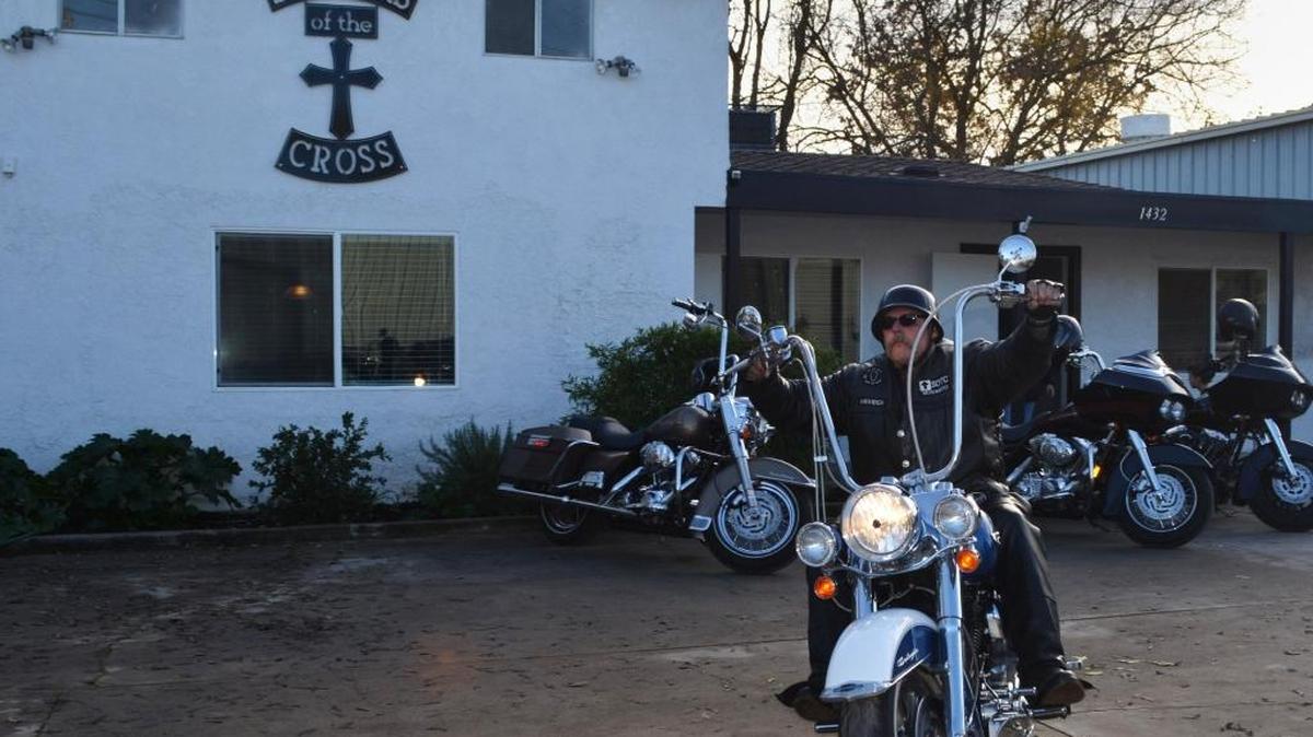 Joe Harmon with Soldiers of the Cross rides out with friends after delivering toys and food for the needy in Modesto on Dec. 6, 2014.