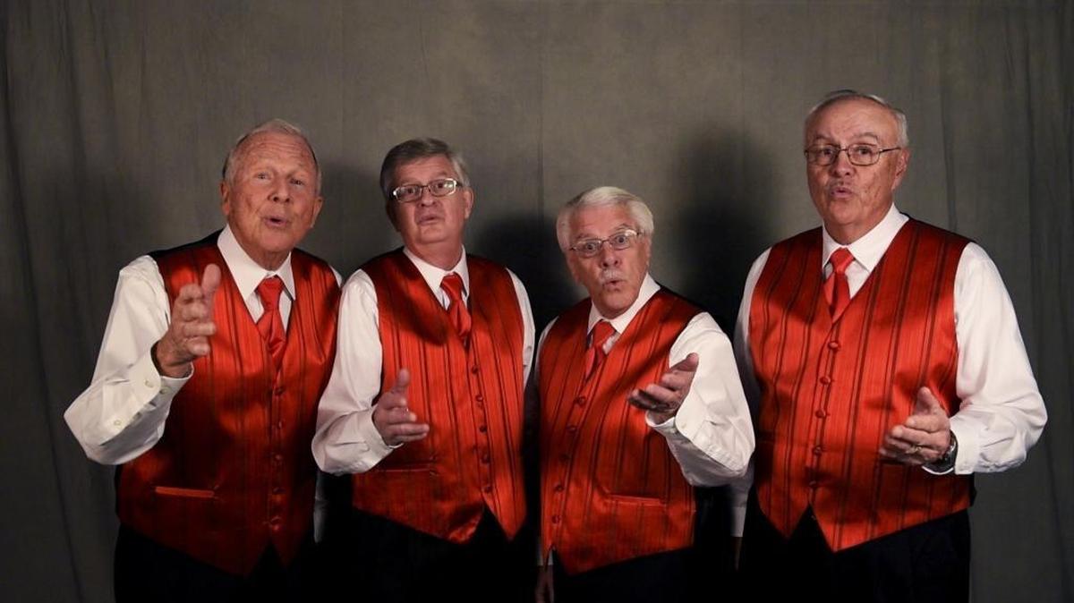 Members of the Golden Valley Chorus, from left, Howard Barber, Terrell Chambers, Ray Anderson and Greg Kramp, sing in Merced in February 2015.