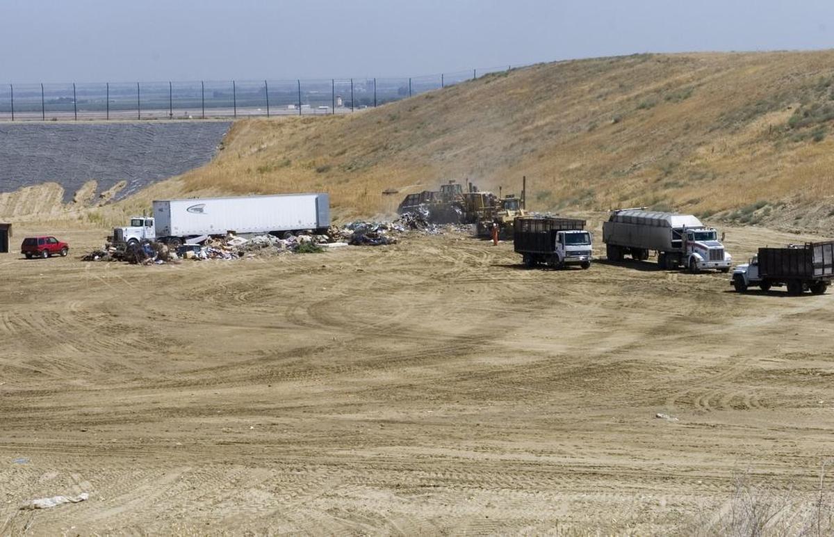 Garbage is dumped at the Fink Road Landfill in 2006.